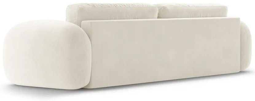Krémszínű bársony kinyitható-tárolóhelyes kanapé 262 cm Tonale – Cosmopolitan Design