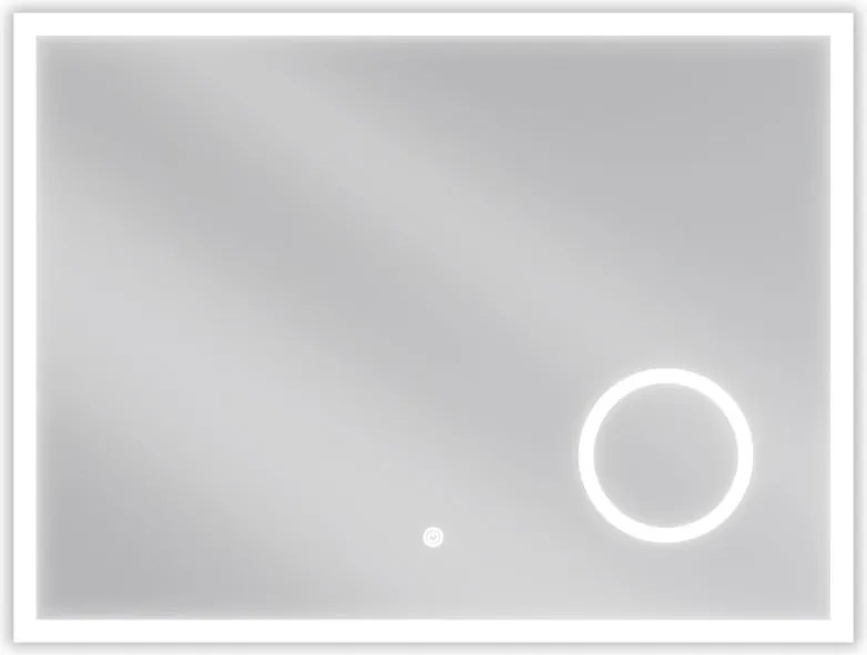 Mexen Kala megvilágított fürdőszobai tükör kozmetikai tükörrel 80 x 60 cm, LED 6000K, páramentesítő - 9820-080-060-611-00