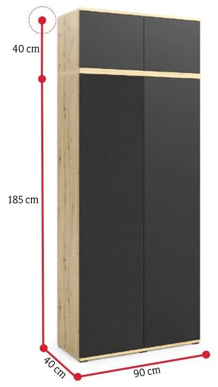 AMALE ruhásszekrény + kiegészítés, grafit