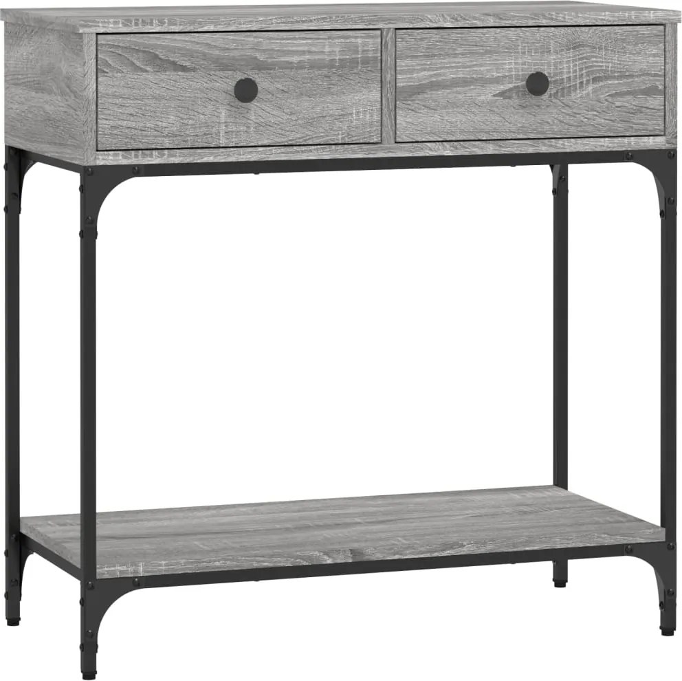 vidaXL szürke sonoma színű szerelt fa konzolasztal 75 x 34,5 x 75 cm