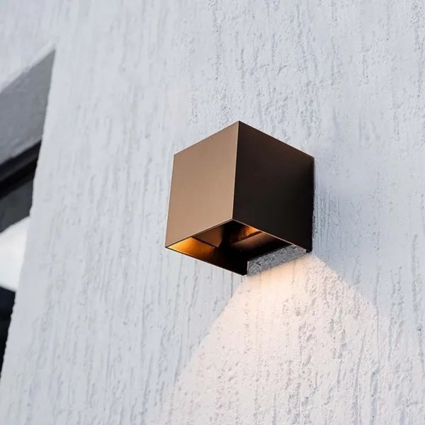 LED Napelemes érzékelős fali lámpa LED/9W/3,7V IP65 4000K barna