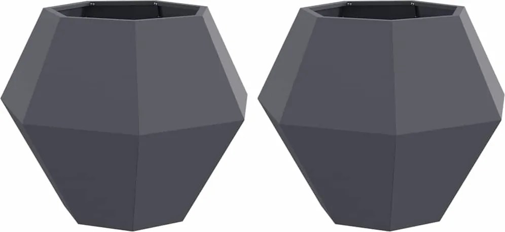 vidaXL Növénytartó 2 pcs Antracit 75 x 75 x 60 cm Acél