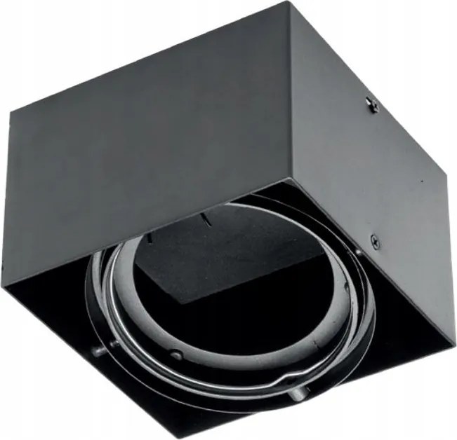 Pireo falra szerelhető mennyezeti mélysugárzó lámpatest 1xAR111 fekete Gtv