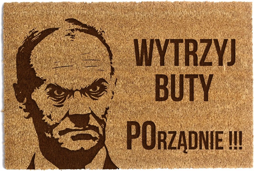 Lábtörlő Ajtó Alá 60 x 90cm "Töröld meg a cipődet" Kókusz