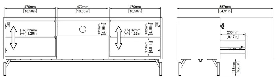 Barna TV-állvány tölgyfa dekorral 147x54x41 cm Bergen – Tvilum