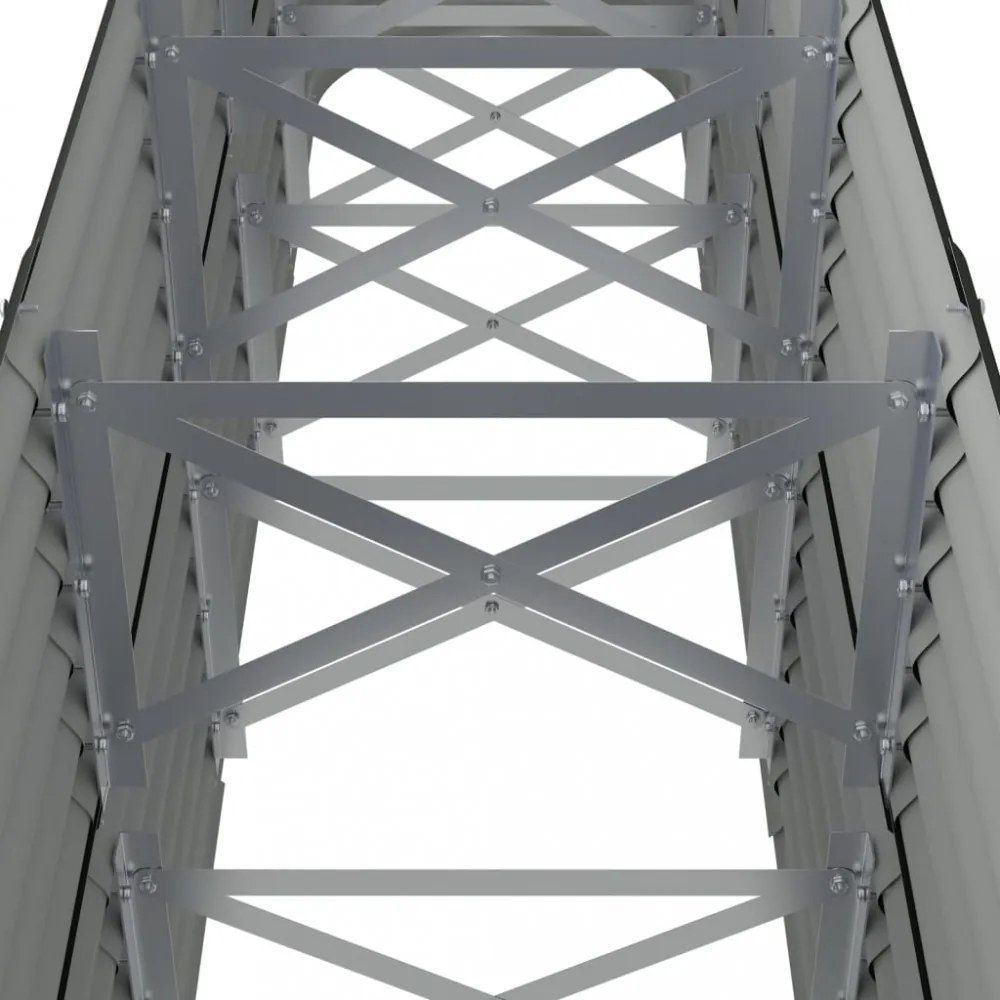 antracitszürke horganyzott acél kerti magaságyás 224x40x68 cm