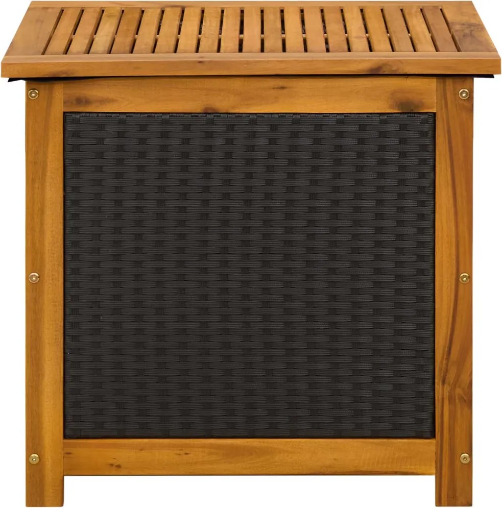 vidaXL Kerti Tároló Doboz 185 L Tömör Akácfa 60 x 50 x 56 cm Fekete