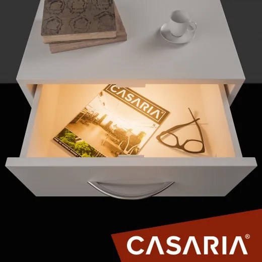 Casaria® Eloise éjjeliszekrény 54x39x28cm - LED fehér