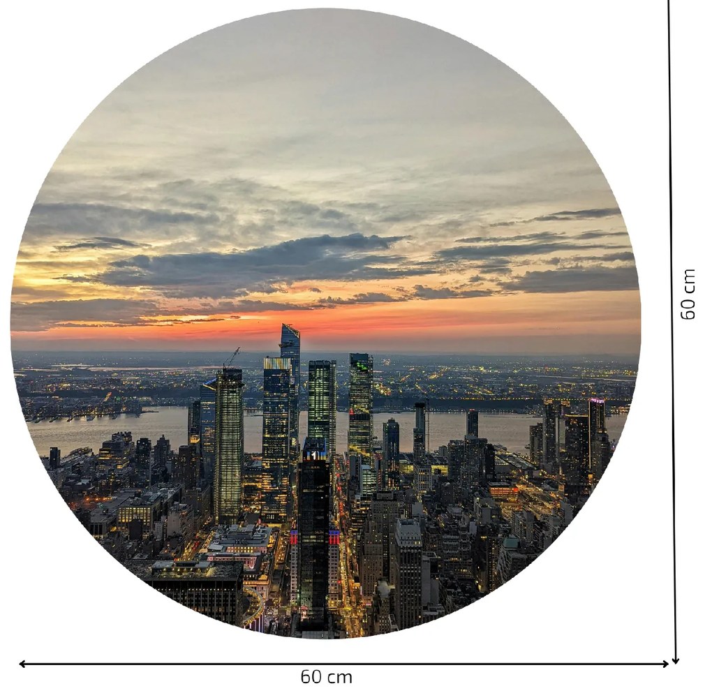 PIPPER. Textil kör alakú falmatrica "New York" Méret: 120cm