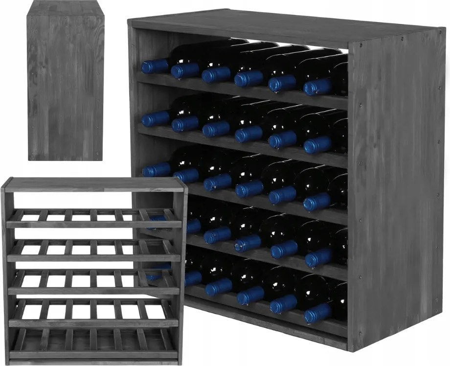 Bortartó állvány palacktartó szekrény bortartó állvány Moduláris 30 palack 5 fekvő