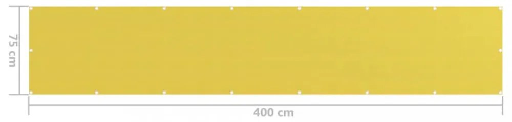 sárga HDPE erkélytakaró 75 x 400 cm