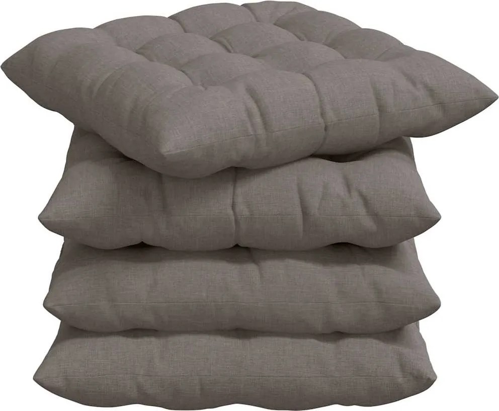 vidaXL Ülőpárnák 4 pcs Tópszínű 40 x 40 x 6 cm szövet