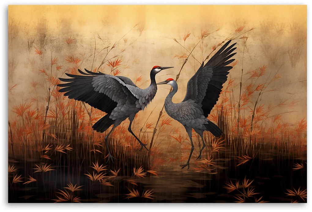 Gario Vászonkép Daruk a nádasban Méret: 120 x 80 cm