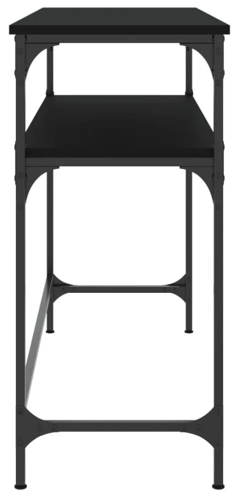 fekete szerelt fa tálalóasztal 100x35,5x75 cm