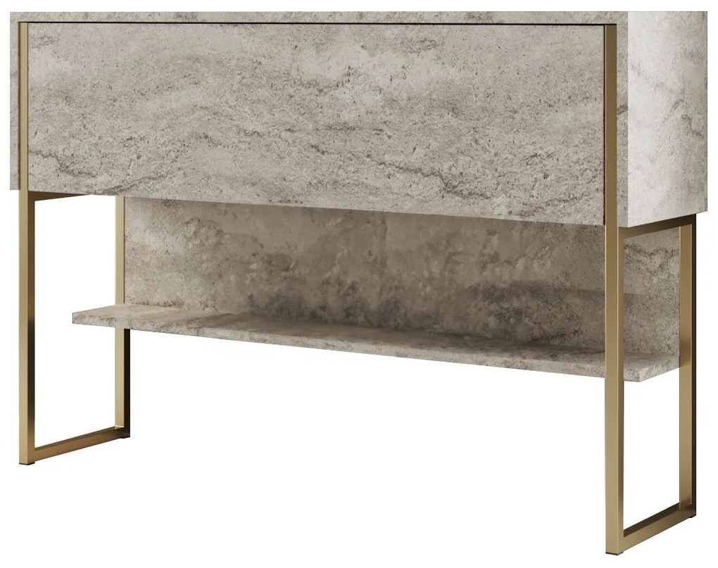 Komód Luxe - Travertine, Gold
