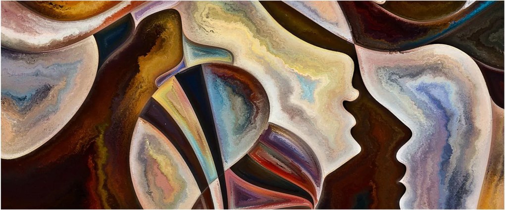 Kép - Absztrakció fejek (120x50 cm)