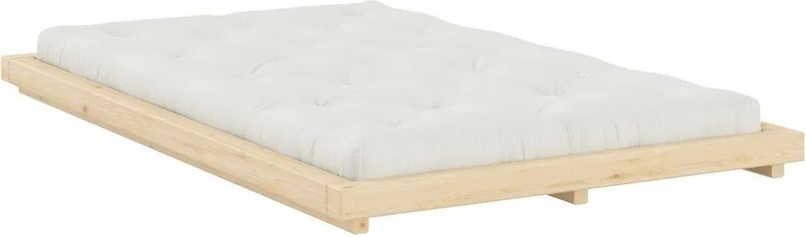 Natúr színű borovi fenyő egyszemélyes ágy ágytámla nélkül, ágyráccsal 120x200 cm Dock – Karup
