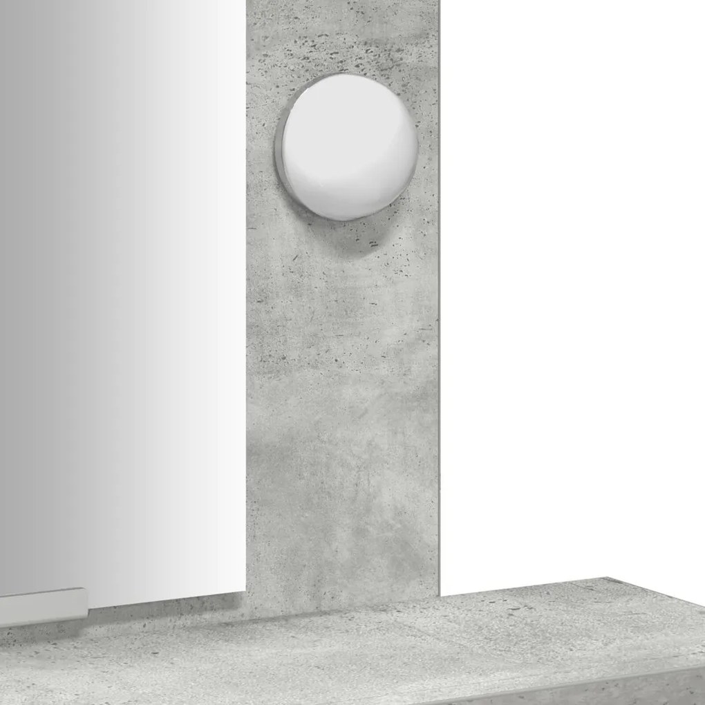Öltözőasztal LED világítással Betonnedv Hossz 50x41x140 cm