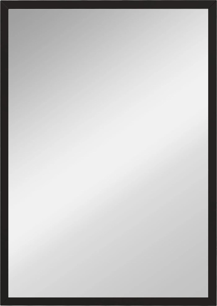 HOMCOM Fekete Téglalap Tükör 50x70 cm Dekoratív Fali Tükör Nappaliba, Előtérbe, Folyosóra Vízszintes vagy Függőleges | Aosom