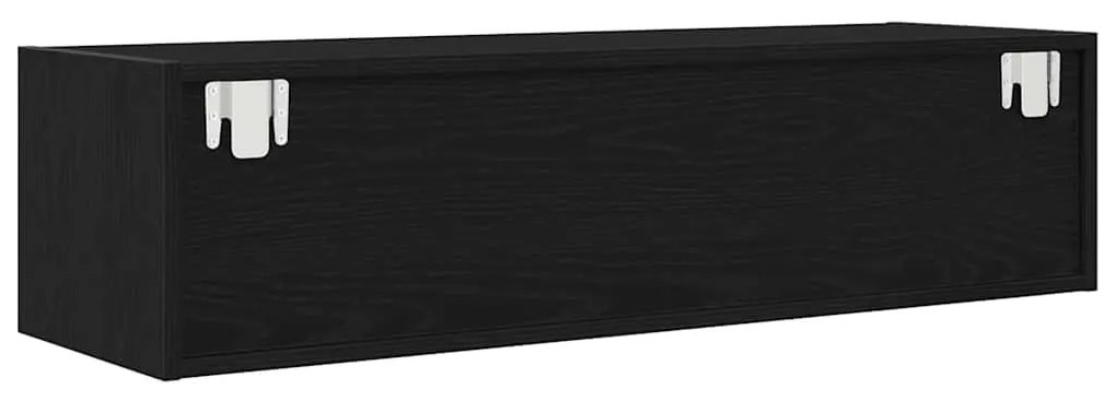 fekete tölgy színű szerelt fa TV-szekrény 100x31x25,5cm