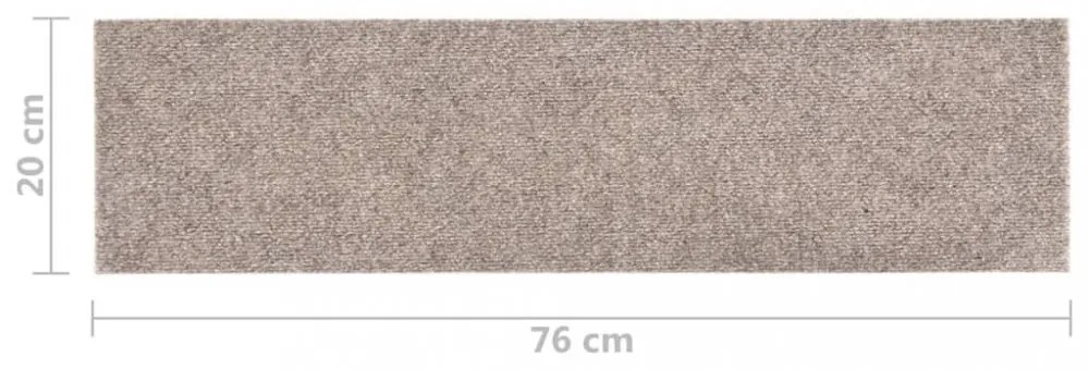 15 db krémszínű négyszögletes öntapadó lépcsőszőnyeg 76 x 20 cm