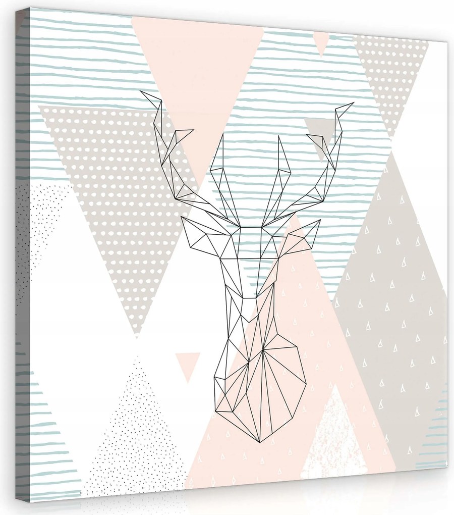 Vászonkép 80x80 Szarvas geometrikus absztrakt pasztell minimalizmus művészet