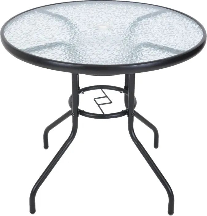 Kerti asztal ZWMT Ø 80 cm fém üveglappal