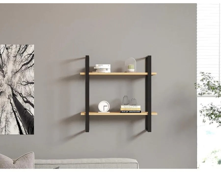 Fali polc Buba - Sapphire Oak, Black