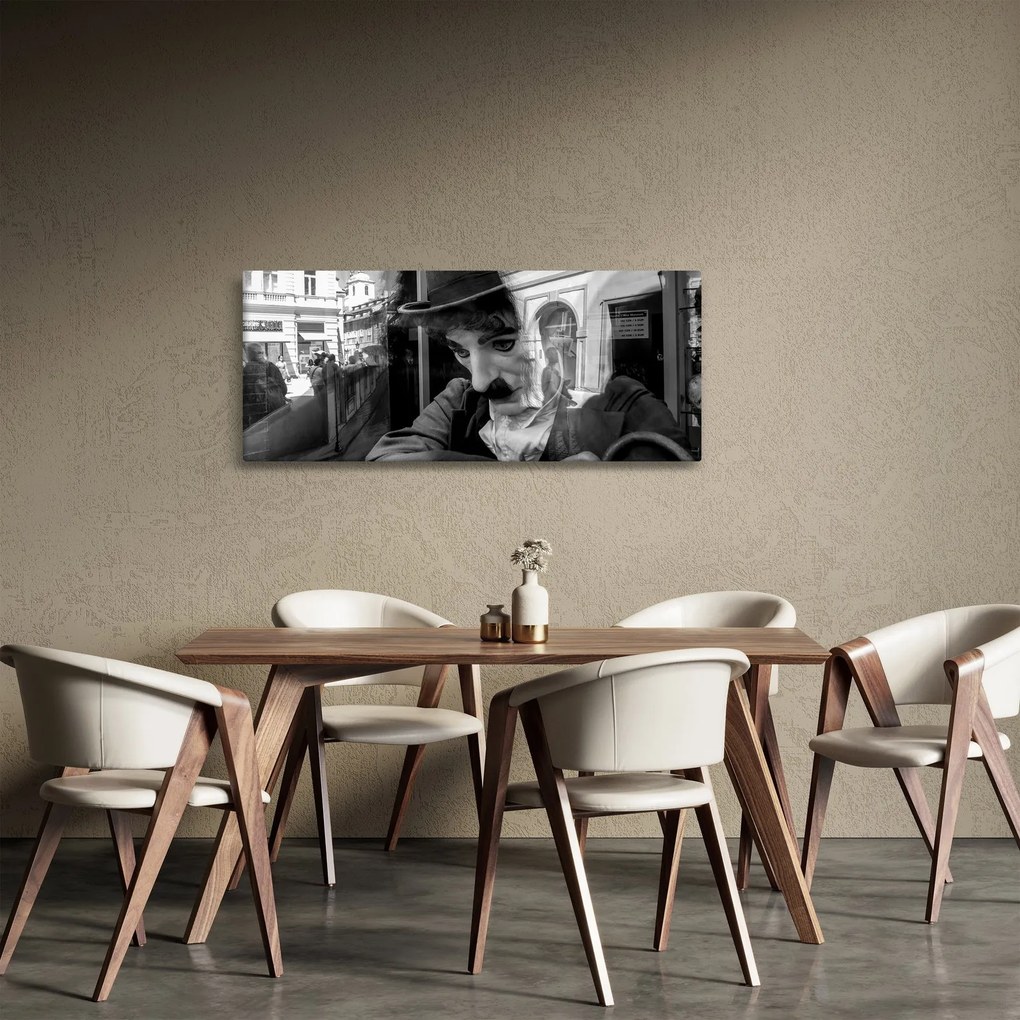 Kép - Charles Chaplin, Prágában (120x50 cm)