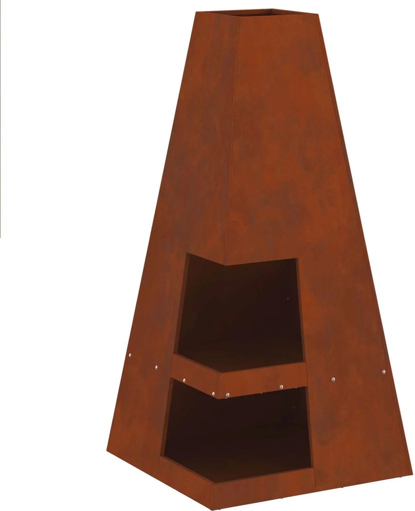 vidaXL Tűzrakó Barna 50 x 50 x 100 cm Acél
