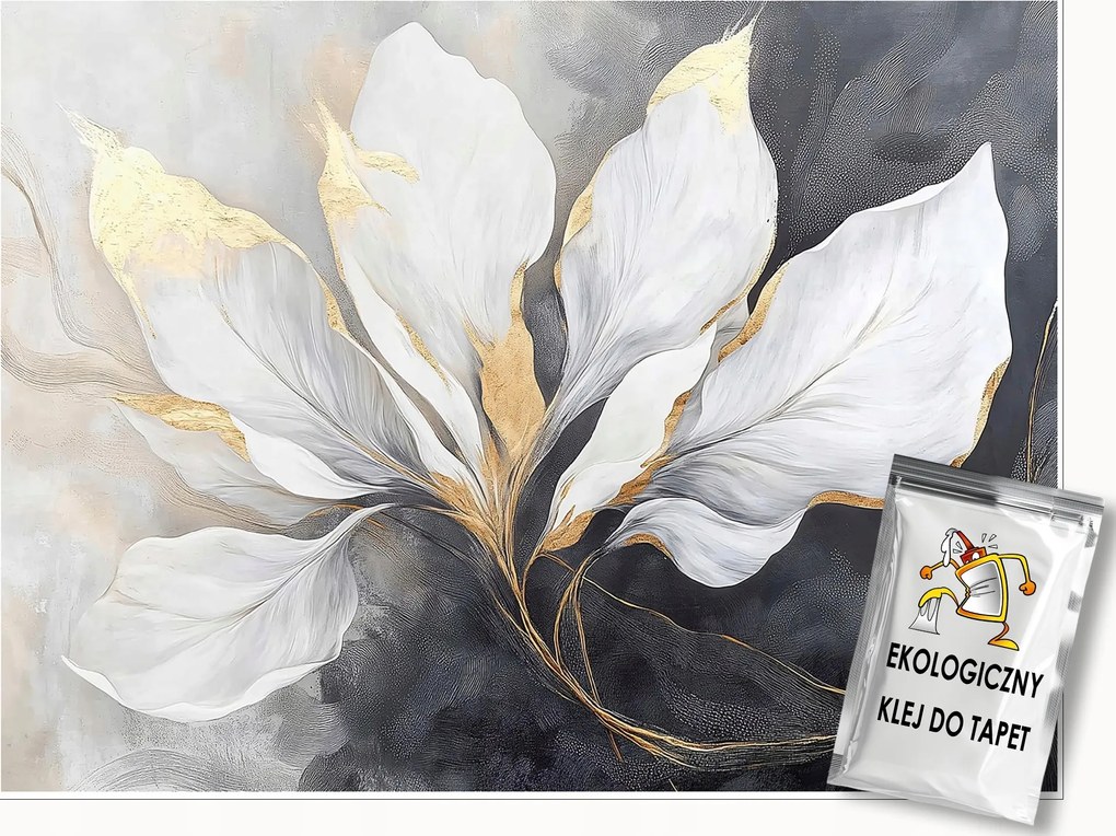 Fotótapéta Levelek Beton Arany Loft Hálószoba Nappali Tapéta Flizelina 300x210