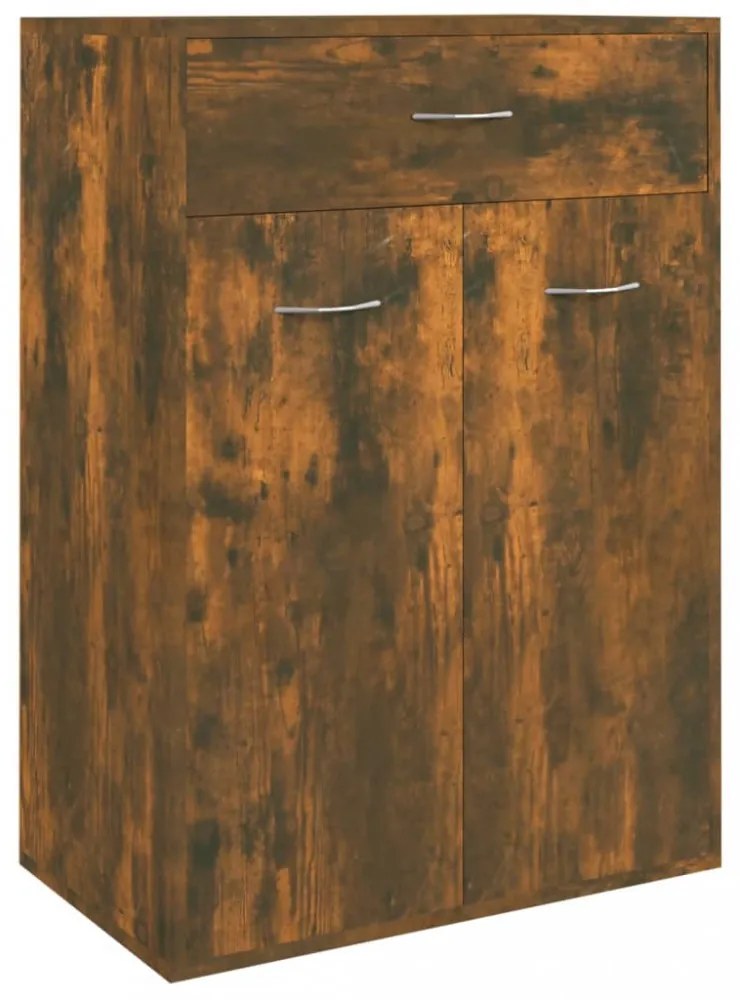 füstös tölgy színű szerelt fa cipősszekrény 60 x 35 x 84 cm