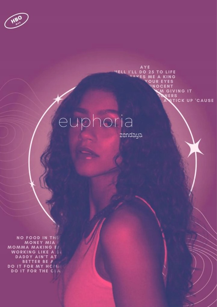 Poszter 21x30 cm A4 Zendaya Euphoria sorozat eufória