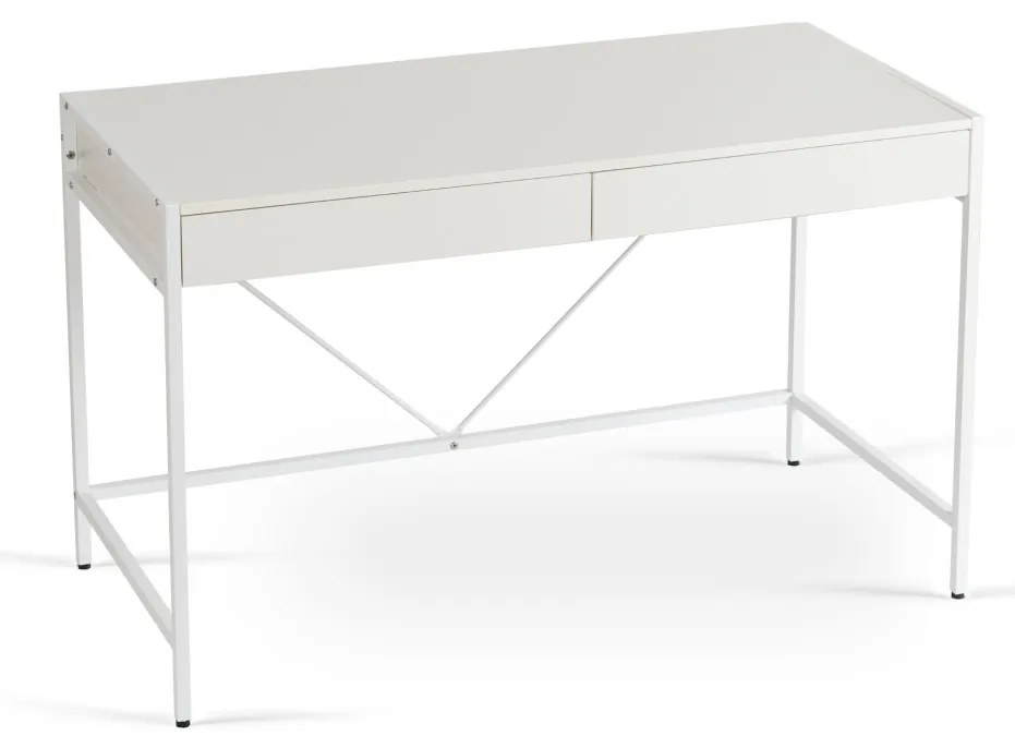 ALLY Birou 123 cm Fe ,de culoare albă