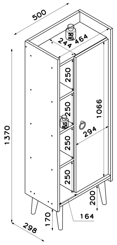 Szekrény Mavade 4 (tölgy + fehér) . 1094225