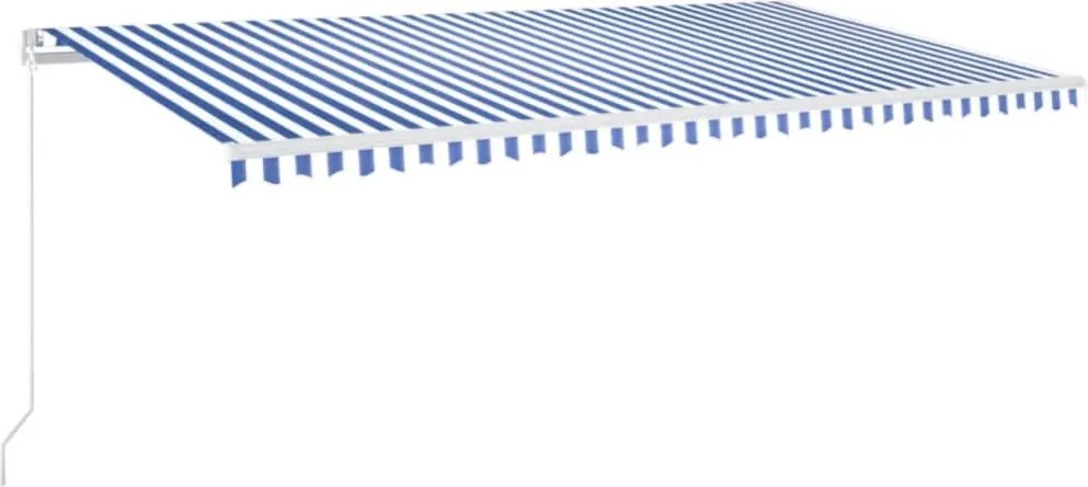 vidaXL kék és fehér kézi napellenző 600 x 350 cm