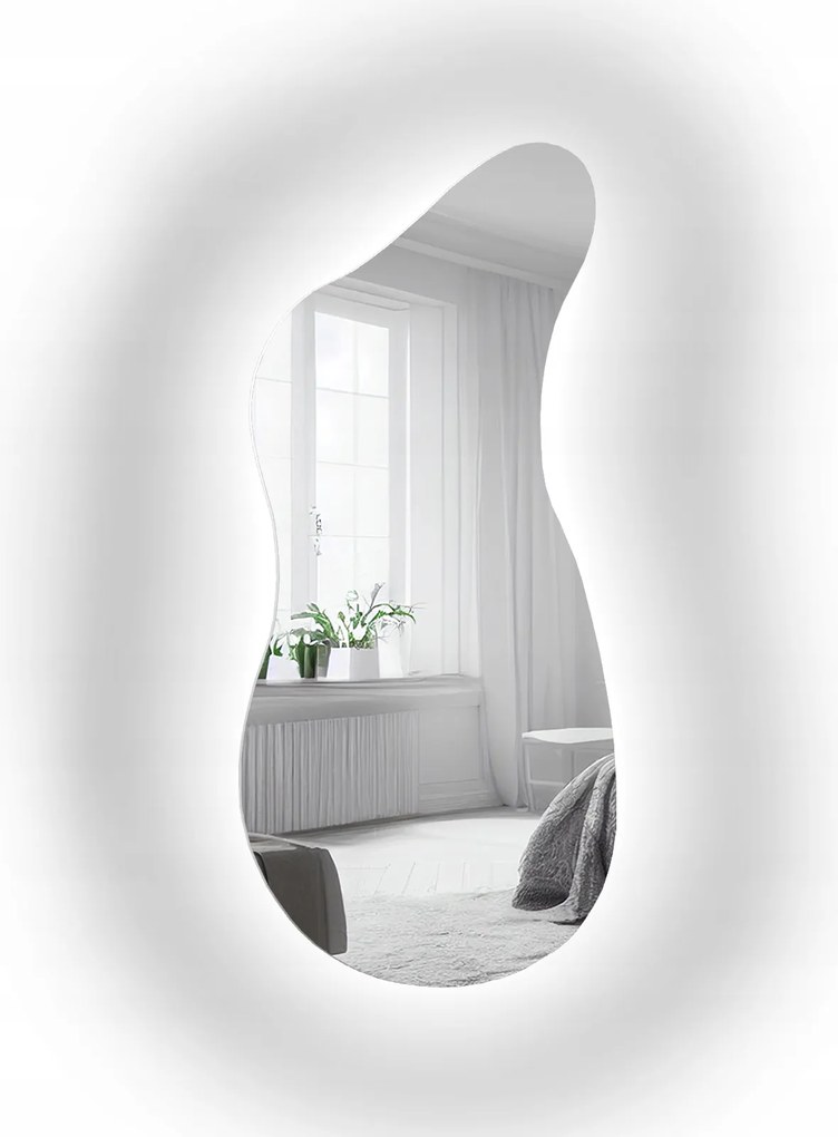 Angelit II szabálytalan alakú tükör Led háttérvilágítással 49x110