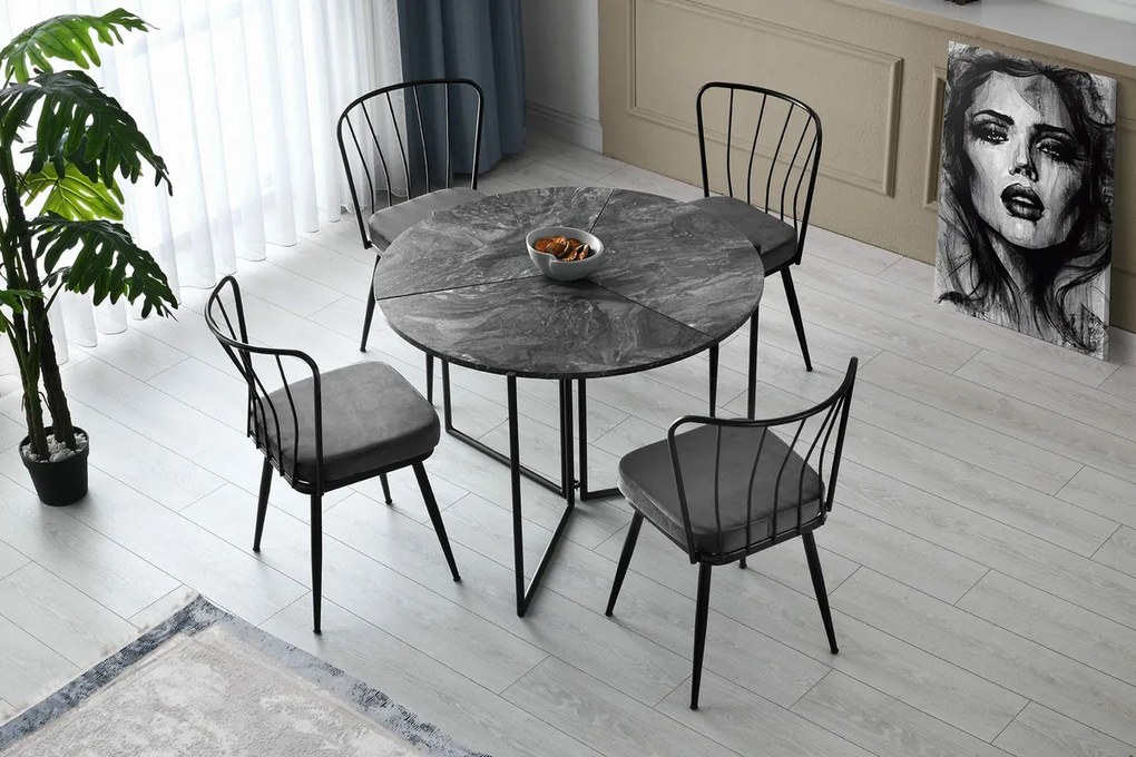 Yildiz Anthracite étkezőszék szett, 4 db, 4 db