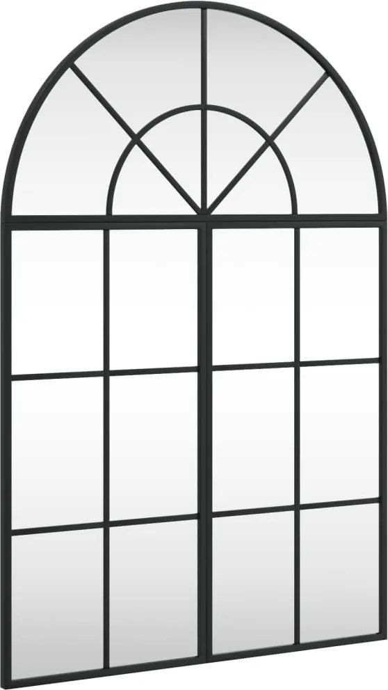 vidaXL fekete ívelt vas fali tükör 60x90 cm