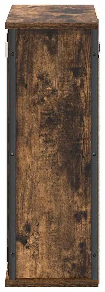vidaXL füstölt tölgy fürdőszoba fali szekrény tükörrel 50x21x60 cm