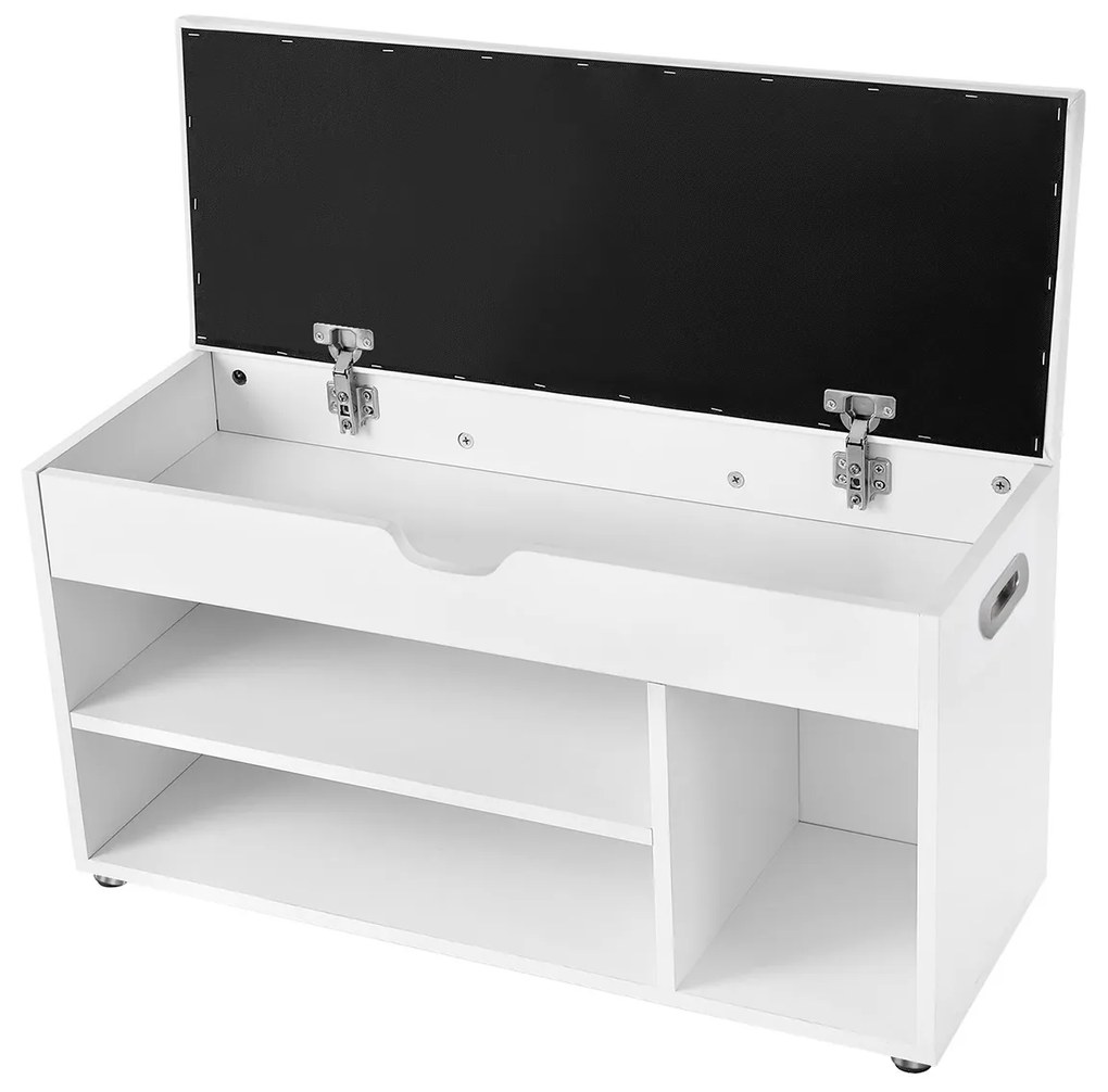 LUJZA cipősszekrény és tároló ülőkével, 80x30x44cm, fehér Jurhan