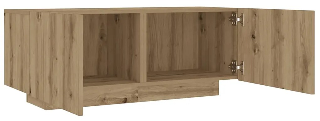 kézműves tölgy színű szerelt fa TV-szekrény 100 x 35 x 40 cm