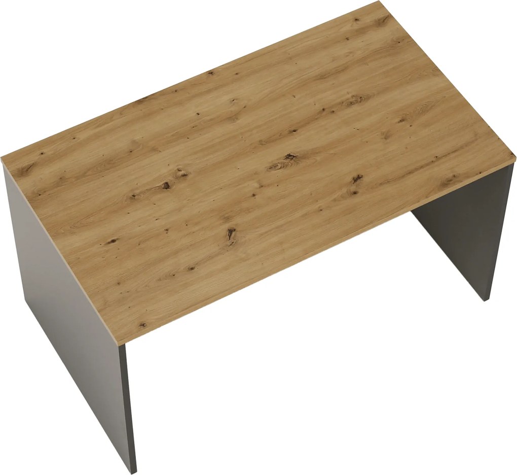 Íróasztal, grafit/tölgyfa artisan, RIOMA NEW TYP 11