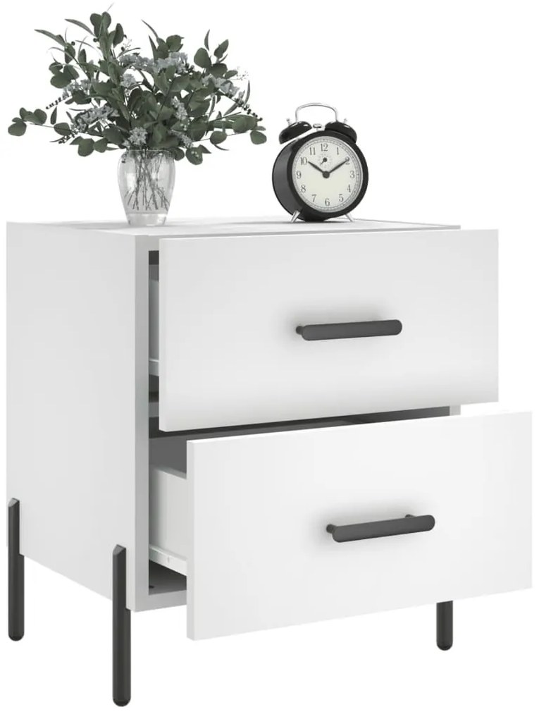 2 db fehér szerelt fa éjjeliszekrény 40 x 35 x 47,5 cm