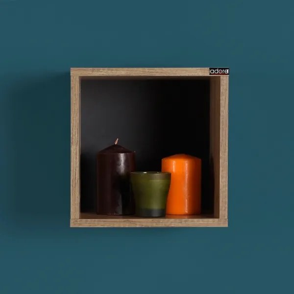 Fali polc 33x33 cm barna