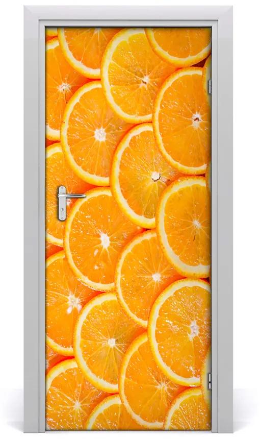 Ajtó tapéta narancs szeletek 85x205 cm