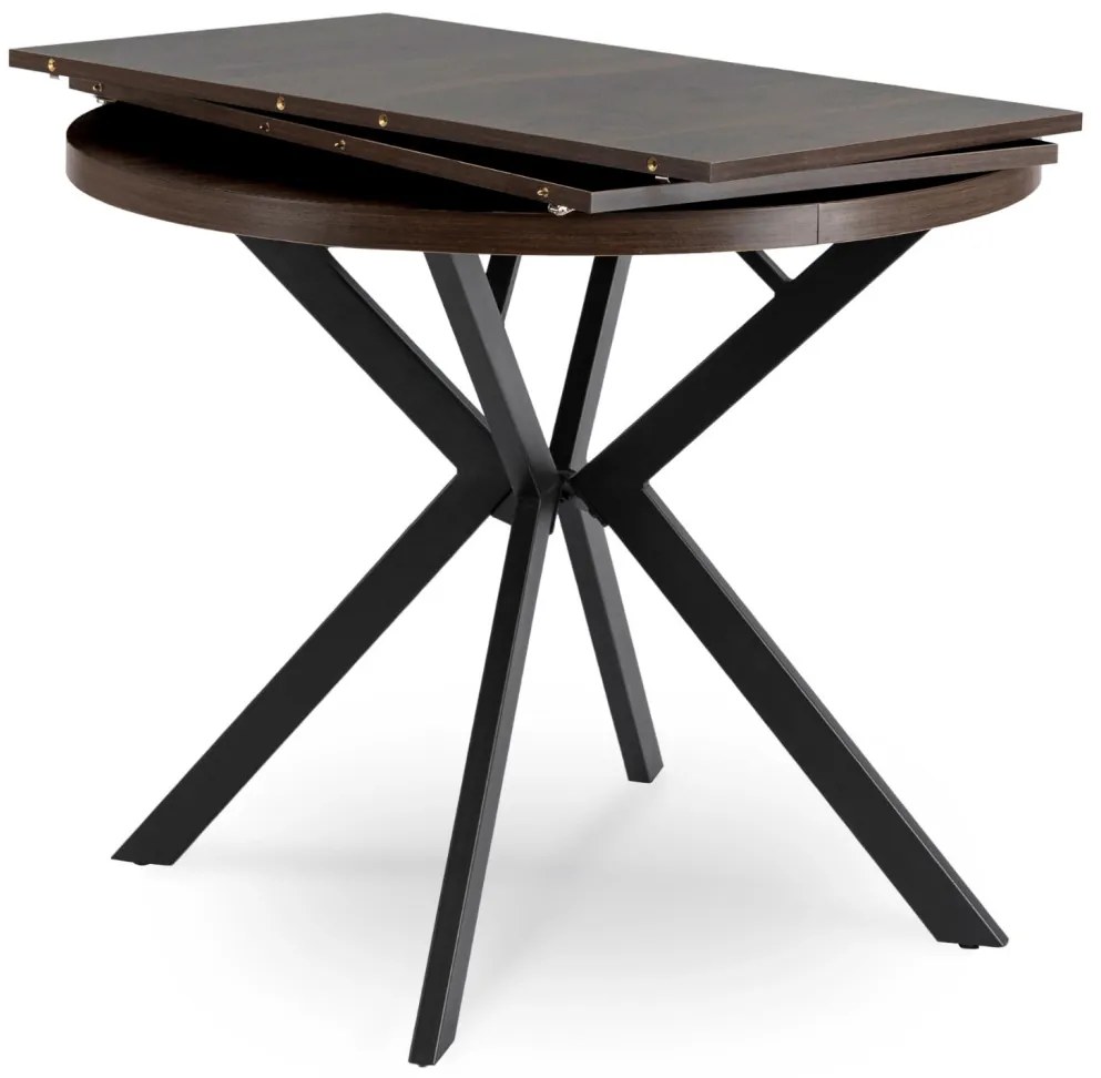 Bővíthető Étkezőasztal Dió/Fekete Színben. LUGO 90-190 cm