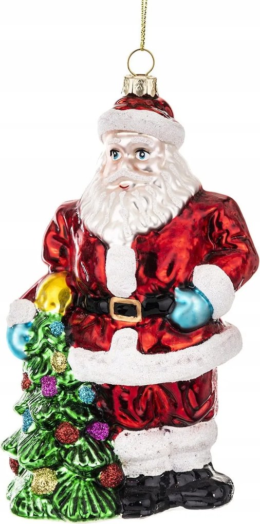 Üveggömb Dísz Mikulás fenyőfával