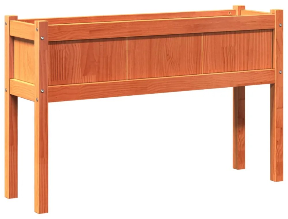 viaszbarna tömör fenyőfa kerti virágláda 110 x 31 x 70 cm
