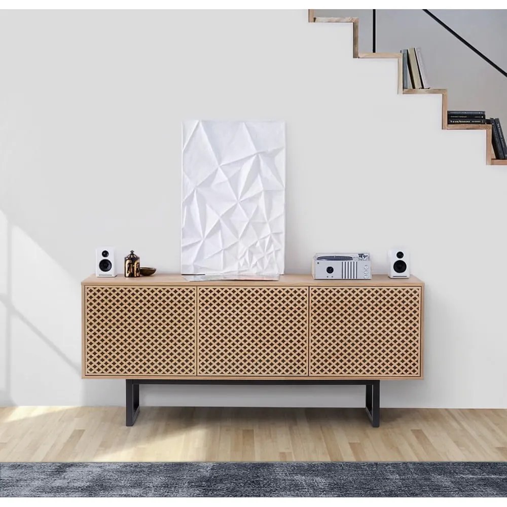 Camden Diamond komód tölgy dekorral, 175 x 75 cm - Woodman